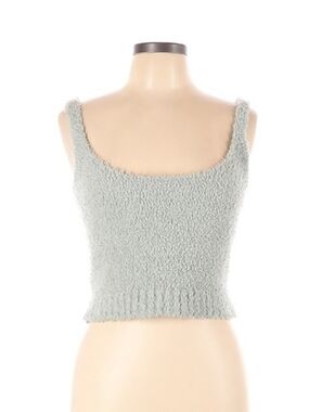 SKIMS Sage Green Sleeveless Cropped  Tank Sweater